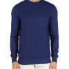 Uomo FAMA | Luxury: Maglia Girocollo In Lana Vergine Merino Extrafine Blu