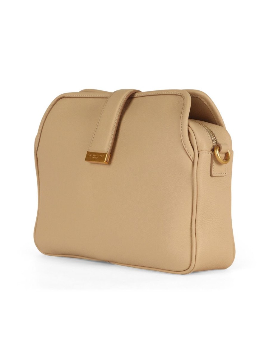 Donna GIANNI CHIARINI | Borsa A Spalla In Pelle Grana Seta Caterina Nude