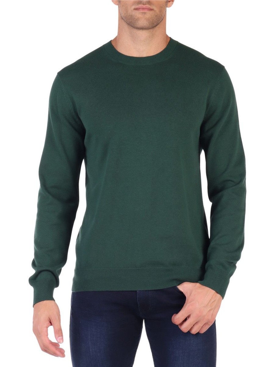 Uomo REPLAY | Maglia Girocollo In Cotone Verde Scuro