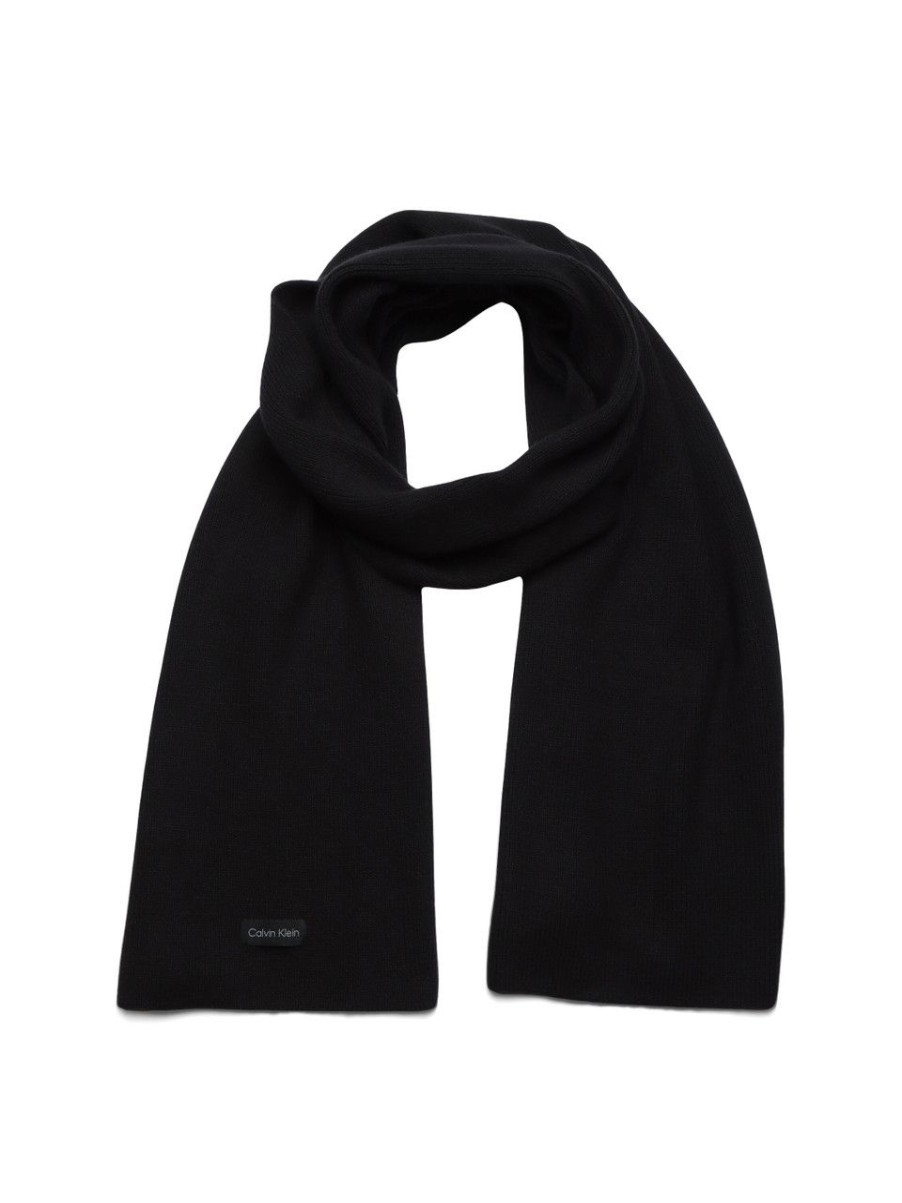 Donna CALVIN KLEIN | Sciarpa In Misto Cotone - Lana E Cashmere Nero