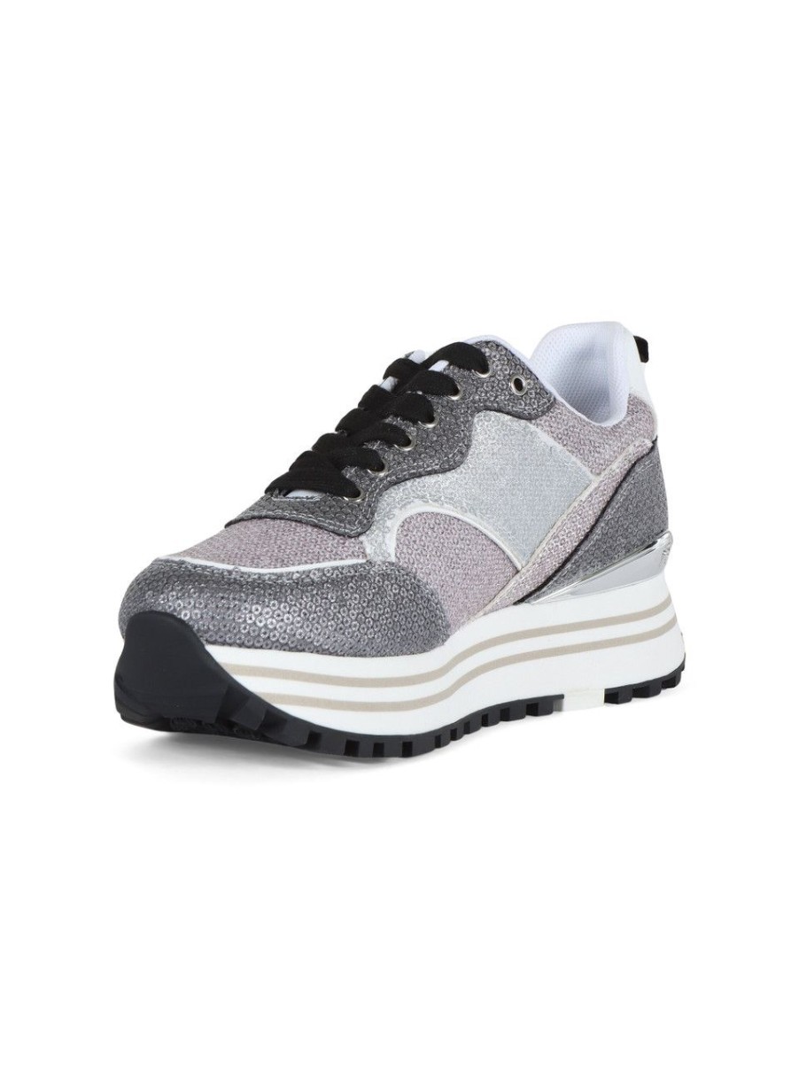 Donna LIU JO | Sneakers Maxi Wonder 73 Con Paillettes Grigio