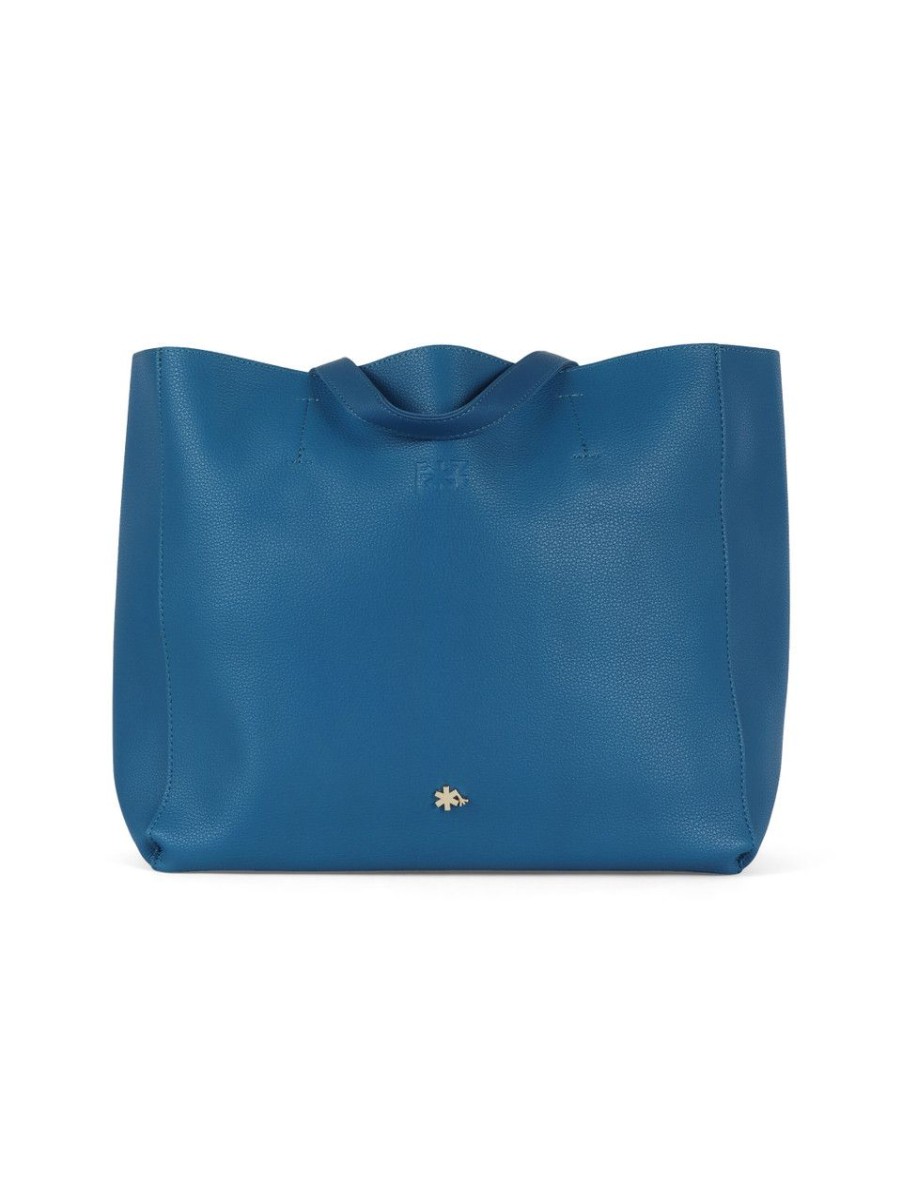 Donna FEZ | Borsa Shopping Effetto Martellato Con Maxi Pochette Interna Bluette