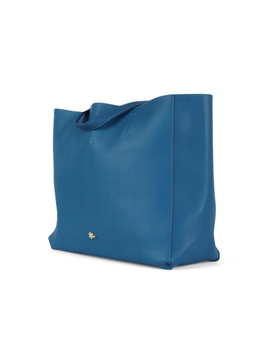 Donna FEZ | Borsa Shopping Effetto Martellato Con Maxi Pochette Interna Bluette