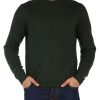 Uomo SUN68 | Maglia Girocollo In Lana Merino - Viscosa E Cashmere Verde Scuro