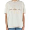 Donna CALVIN KLEIN JEANS | T-Shirt Oversize In Cotone Con Ricamo Logo Beige