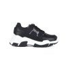 Donna VERSACE JEANS COUTURE | Sneakers In Pelle E Tessuto Con Stampa Logo Nero