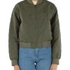 Donna CALVIN KLEIN JEANS | Bomber Trapuntato Con Stampa Logo Frontale Verde Militare