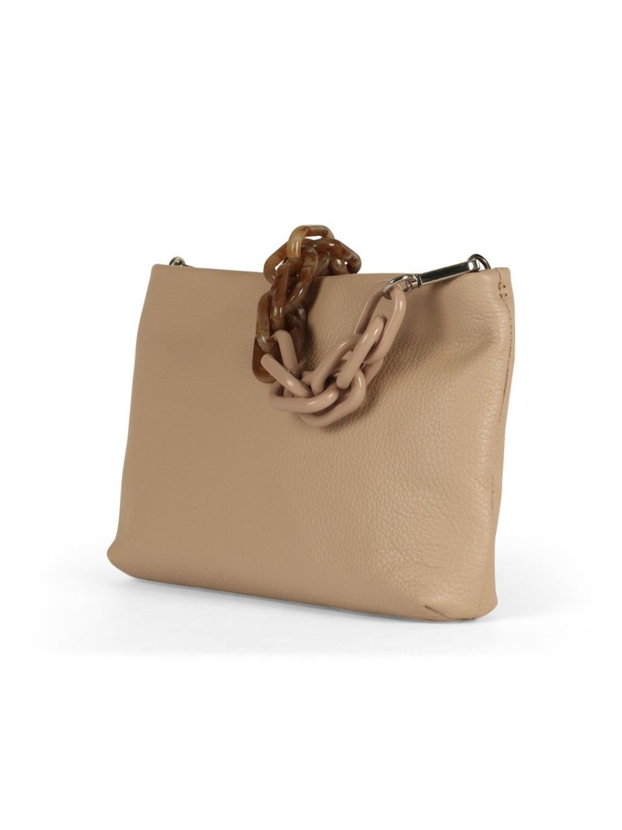 Donna GIANNI CHIARINI | Pochette In Pelle Grana Dollaro Brenda Rosa Chiaro