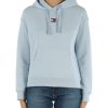 Donna TOMMY JEANS | Felpa In Cotone Con Cappuccio E Ricamo Logo Celeste