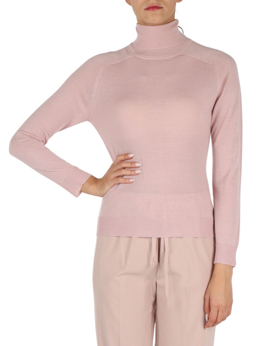 Donna MARELLA | Maglia A Collo Alto In Misto Lana Minute Rosa