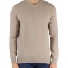 Uomo REFABRICS | Maglia Collo A V In Cashmere Beige