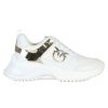 Donna PINKO | Sneakers In Pelle E Tessuto Ariel 02 Bianco