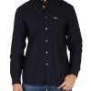 Uomo LACOSTE | Camicia In Cotone Regular Fit Con Taschino Frontale Blu Scuro