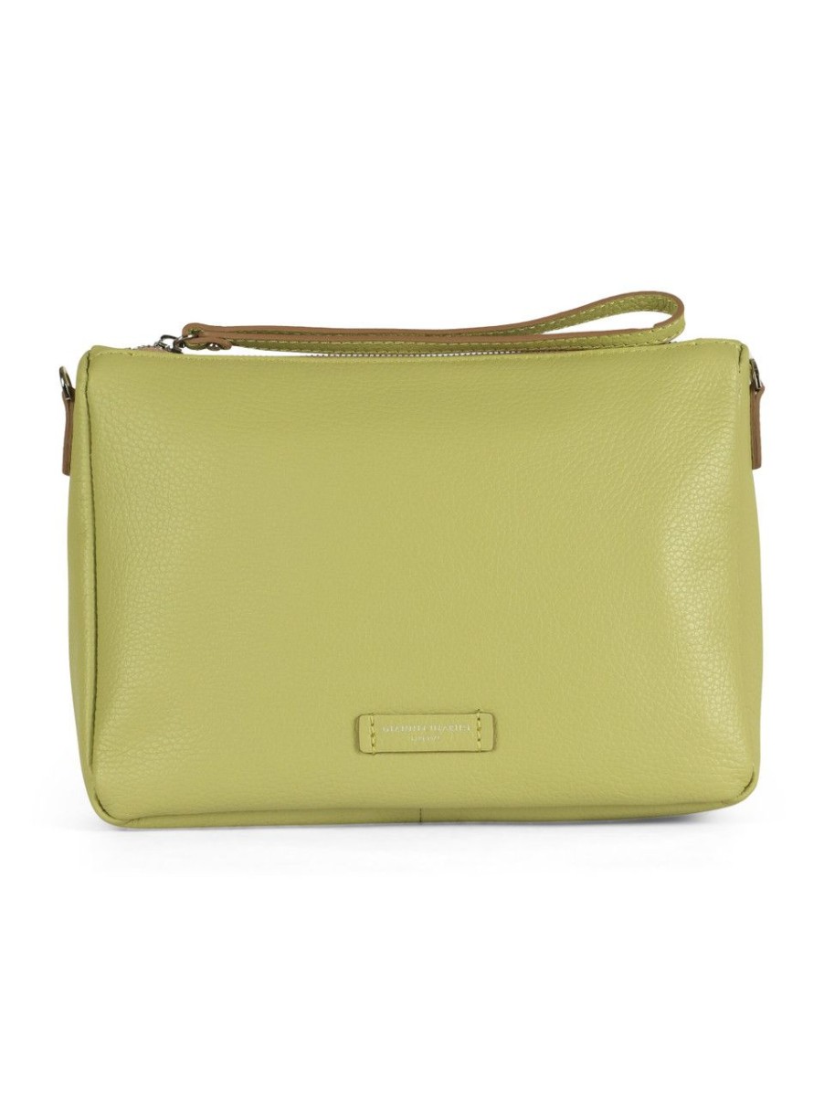 Donna GIANNI CHIARINI | Borsa Nora Pouch In Pelle Martellata Verde Chiaro