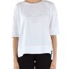 Donna EMPORIO ARMANI | T-Shirt Oversize In Cotone Con Ricamo Logo Bianco