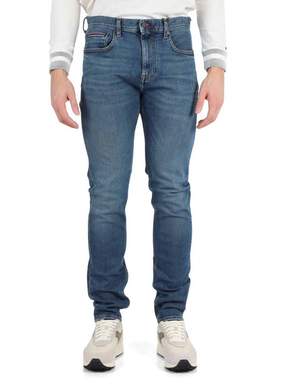 Uomo TOMMY HILFIGER | Pantalone Jeans Cinque Tasche Houston Slim Taper Fit Blu