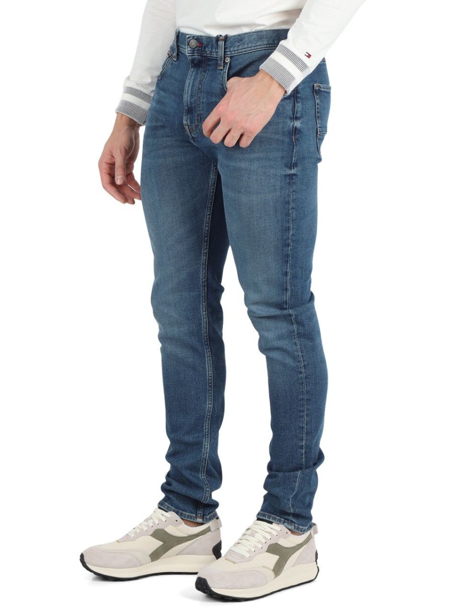 Uomo TOMMY HILFIGER | Pantalone Jeans Cinque Tasche Houston Slim Taper Fit Blu