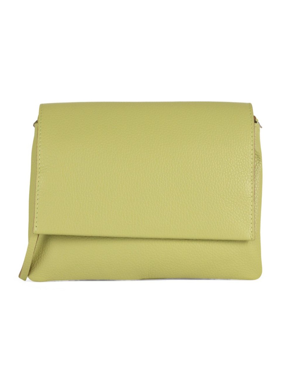 Donna GIANNI CHIARINI | Borsa A Tracolla Three In Pelle Grana Dollaro Verde Chiaro