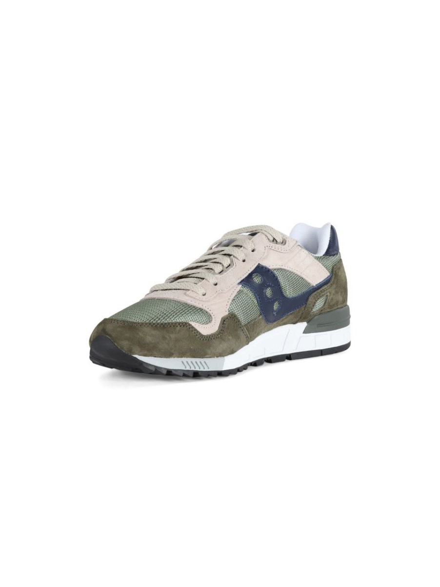 Uomo SAUCONY | Sneakers Shadow 5000 In Pelle E Tessuto Verde