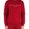 Uomo TOMMY HILFIGER | Felpa Girocollo In Misto Cotone Rosso Scuro