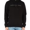 Uomo TOMMY JEANS | Felpa Con Cappuccio In Misto Cotone Nero