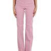 Donna PINKO | Pantalone Svasato In Lino E Viscosa Hulka Rosa