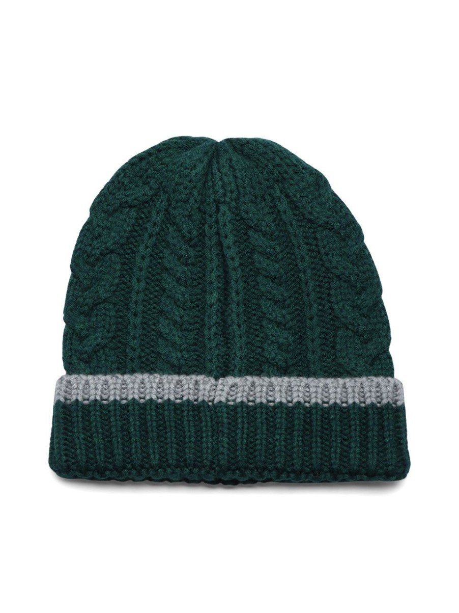 Donna SUN68 | Cappello A Trecce In Misto Lana Merino Cable Verde