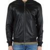 Uomo PEUTEREY | Bomber In Pelle Fans Leather Acc Nero