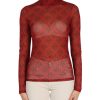 Donna TRUSSARDI | Top In Tulle Con Stampa Logo Rosso