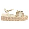 Donna LIU JO | Sandali Platform Sommer 04 Con Logo All Over Beige