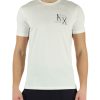 Uomo ARMANI EXCHANGE | T-Shirt Slim Fit In Cotone Con Stampa Logo Frontale Panna