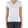 Donna ARMANI EXCHANGE | T-Shirt Collo A V In Cotone Con Ricamo Logo Bianco