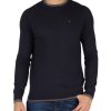 Uomo FRED MELLO | Maglia Girocollo In Cotone E Lana Con Inserti A Contrasto Blu Scuro