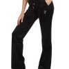 Donna JUICY COUTURE | Pantalone Sportivo In Velluto Del Ray Nero