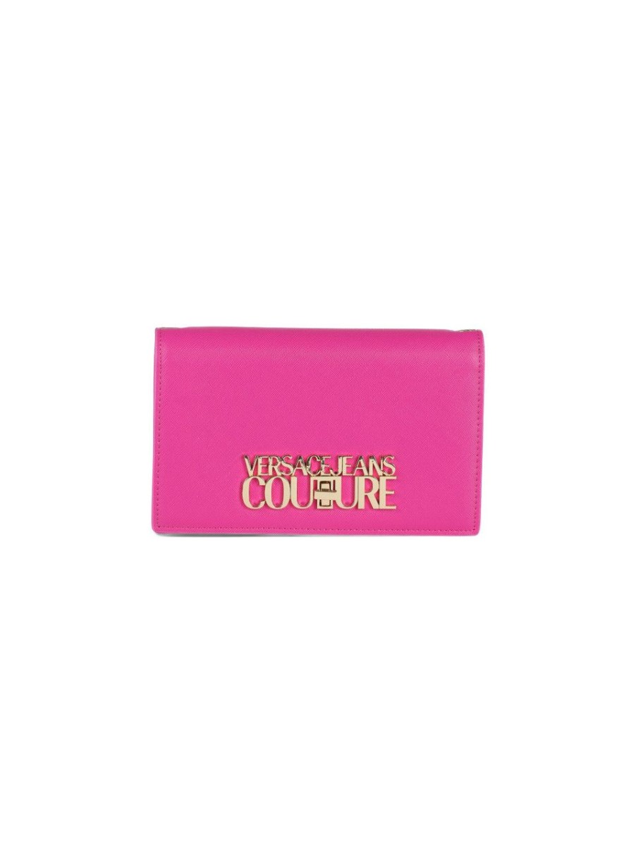 Donna VERSACE JEANS COUTURE | Borsa Portafoglio A Tracolla Con Placca Logo Fucsia