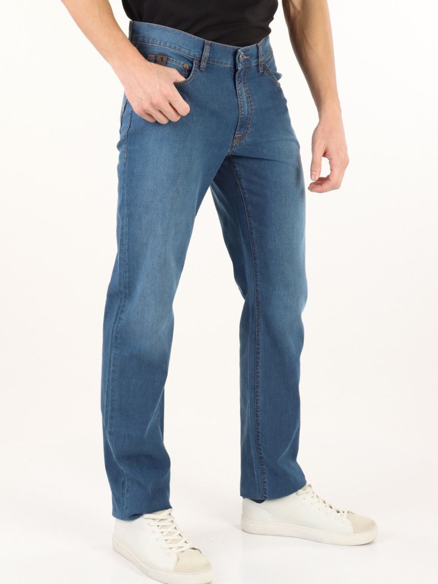 Uomo TRUSSARDI | Pantalone Jeans Cinque Tasche 380 Icon Blu