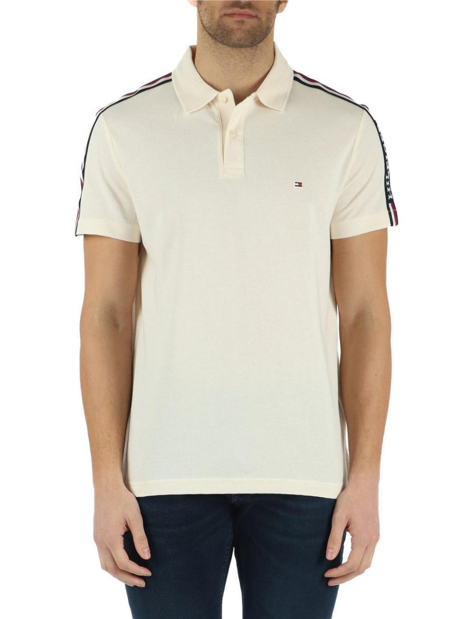 Uomo TOMMY HILFIGER | Polo Regular Fit In Cotone Piquet Panna