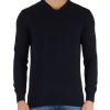 Uomo REFABRICS | Maglia Collo A V In Cashmere Blu Scuro