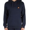 Uomo ELLESSE | Felpa In Misto Cotone Con Cappuccio E Patch Logo Blu Scuro