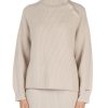 Donna CALVIN KLEIN | Maglia Collo A Lupetto In Lana Beige