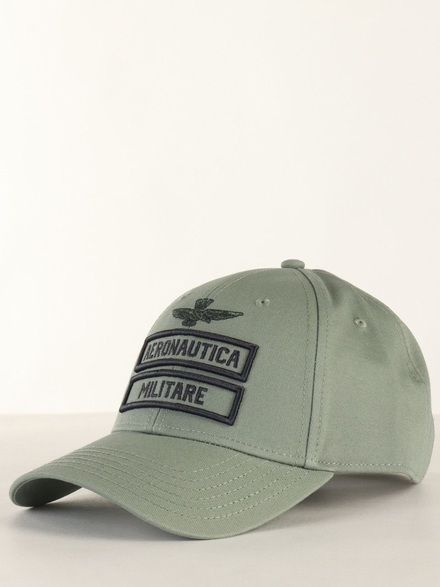 Uomo AERONAUTICA MILITARE | Cappello Con Visiera E Ricamo Logo In Cotone Verde