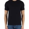 Uomo EMPORIO ARMANI | T-Shirt In Cotone Essential Con Logo Impresso All Over Blu Scuro