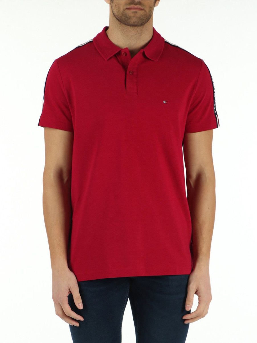 Uomo TOMMY HILFIGER | Polo Regular Fit In Cotone Piquet Rosso Scuro