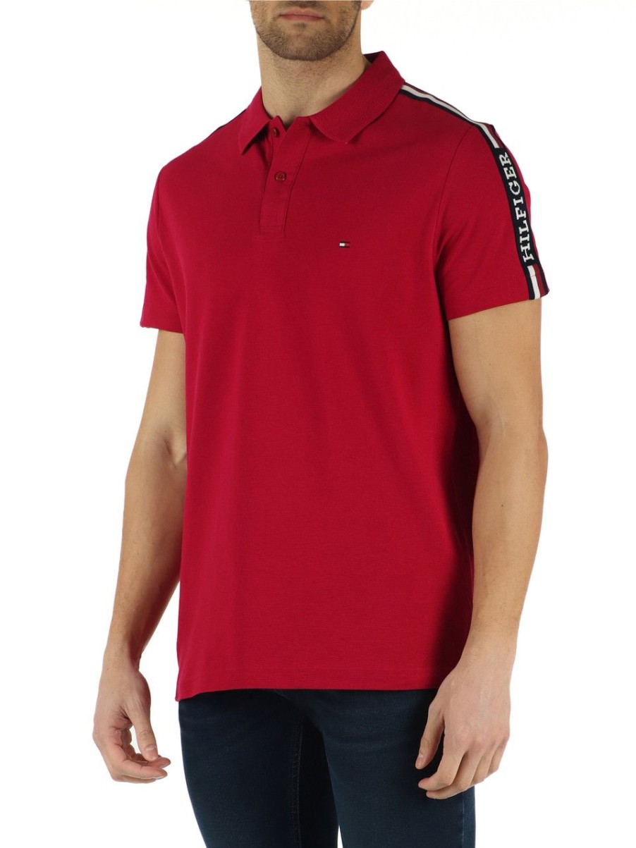 Uomo TOMMY HILFIGER | Polo Regular Fit In Cotone Piquet Rosso Scuro