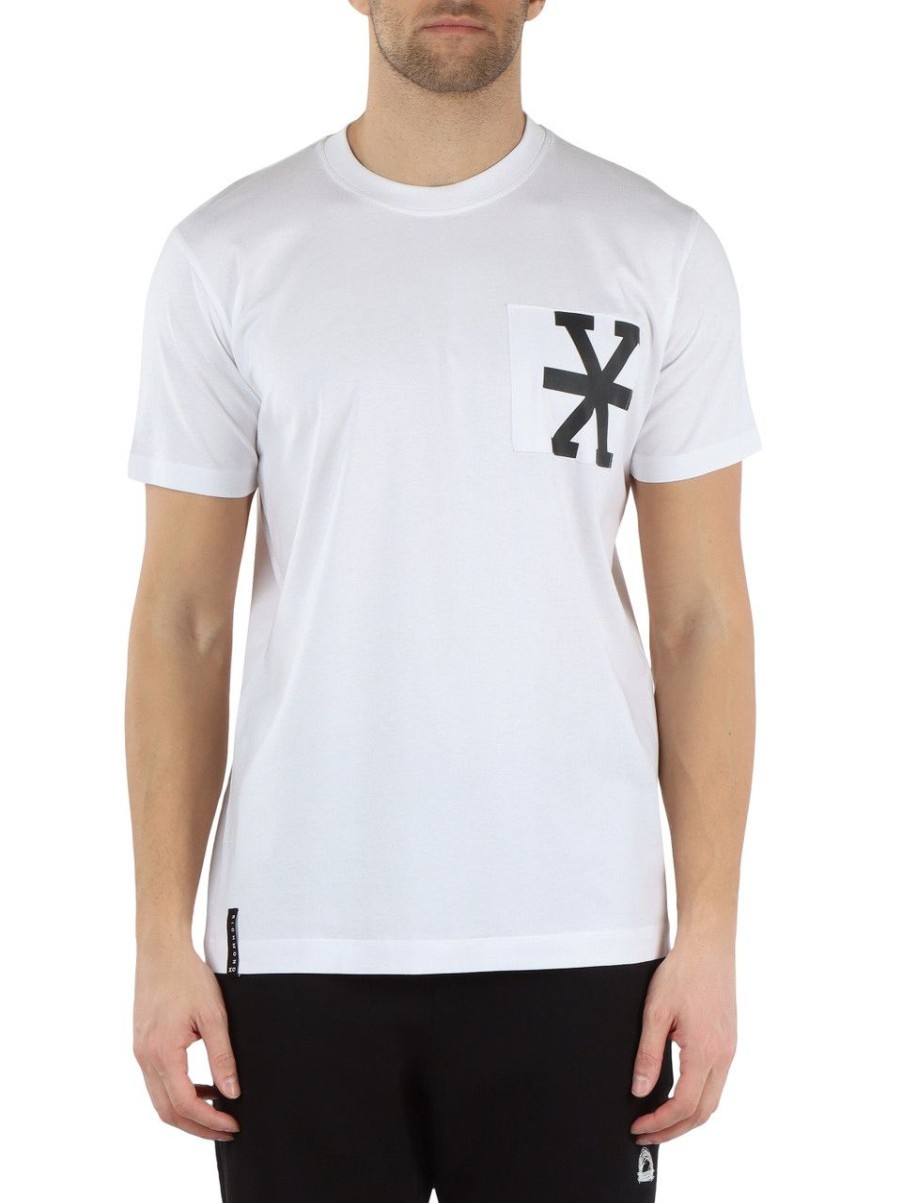 Uomo RICHMOND | Richmond X: T-Shirt In Cotone Pima Con Stampa Logo Bianco