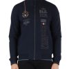 Uomo AERONAUTICA MILITARE | Felpa In Cotone Regular Fit Con Zip E Ricamo Logo Blu Scuro