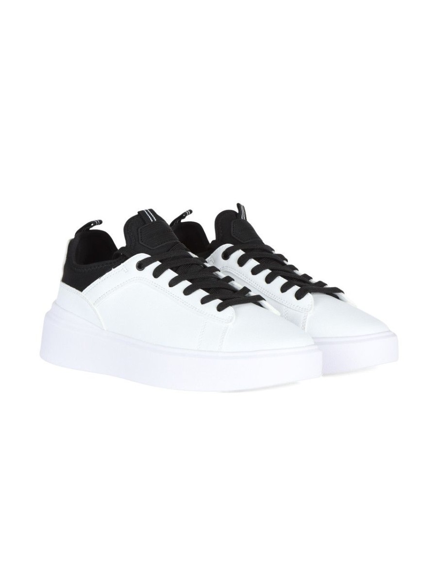 Uomo ANTONY MORATO | Sneakers In Ecopelle E Tessuto Con Patch Logo Bianco/Nero