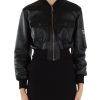 Donna ELISABETTA FRANCHI | Giubbino Bomber Cropped In Pelle Nero