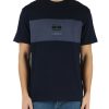 Uomo TOMMY JEANS | T-Shirt In Cotone Con Ricamo Logo Frontale Blu Scuro