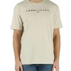 Uomo TOMMY JEANS | T-Shirt In Cotone Con Ricamo Logo Frontale Beige